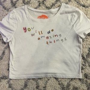 Olivelynn Botique White Baby Tee. SIZE XS/S